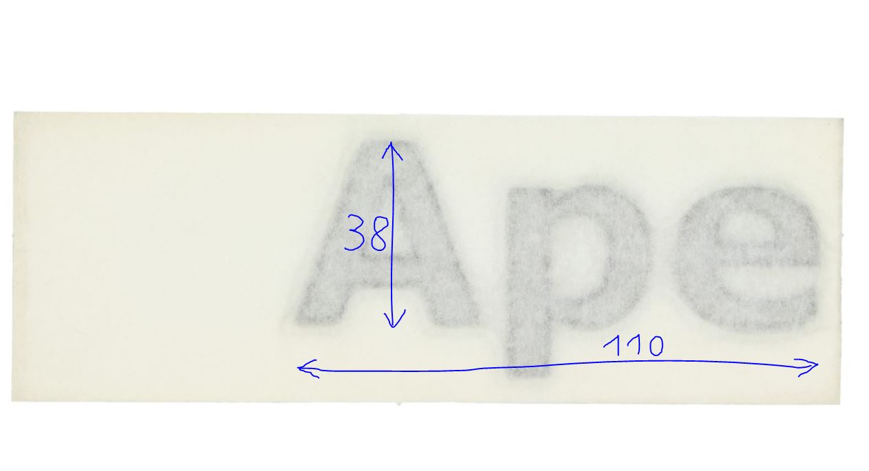 Schriftzug Aufkleber Emblem Motiv APE