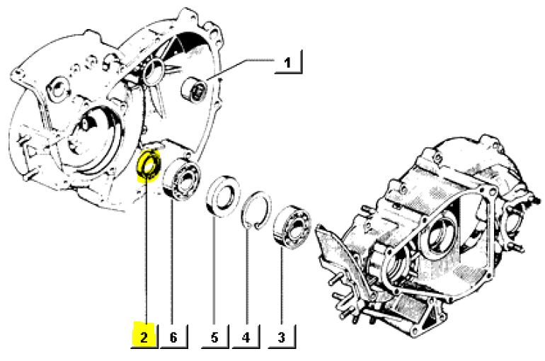 Kurbelwellen- Simmerring Zündungsseite APE50