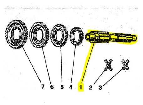 Getriebe Hauptwelle Antriebswelle Car, P, 1. Serie (schmale Verzahnung)