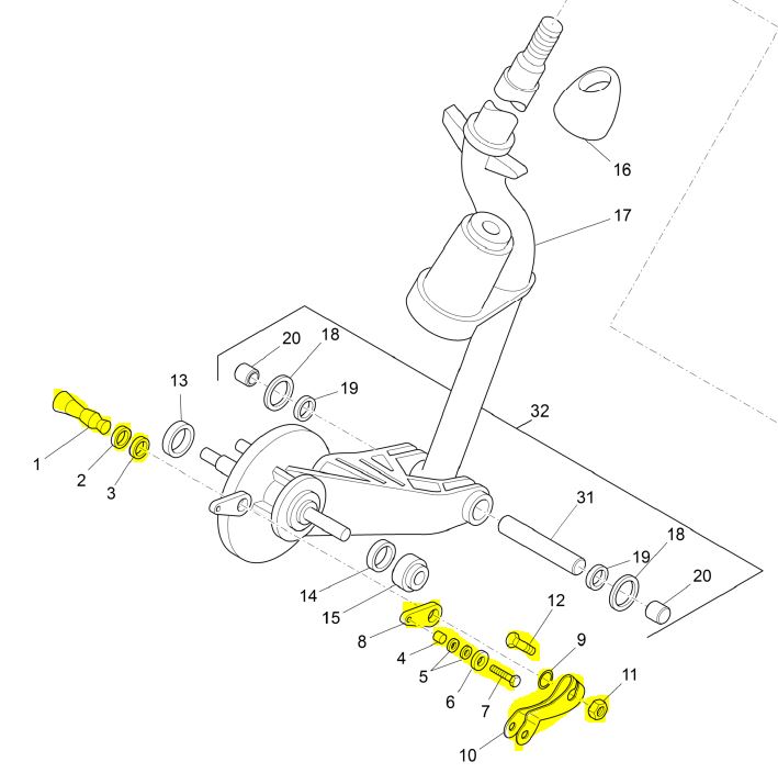 Set Betätigung Vorderradbremse APE50 ZAPC80