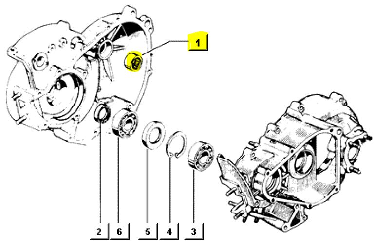 Nadellager Getriebehauptwelle Motorgehäuse  APE50