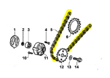 Kette Antrieb Ölpumpe LCS Dieselmotor