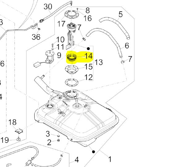 Dichtung Kraftstoffpumpe Piaggio Porter, Vespa