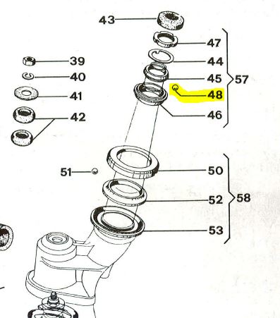Kugel Lenkkopflager oben APE50,TM,Car,P,MP,Classic Diesel