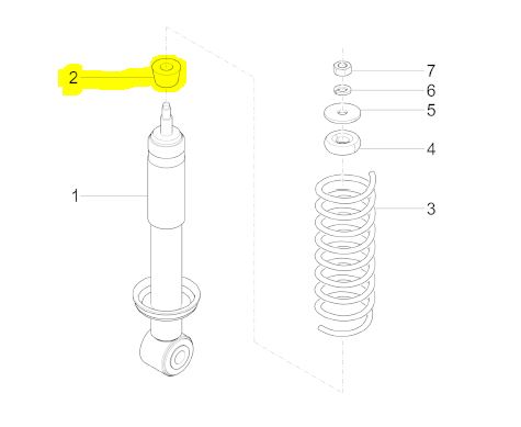 Gummi Stoßdämpfer vorne oben APE50,P,MP,Classic Diesel 400,Calessino